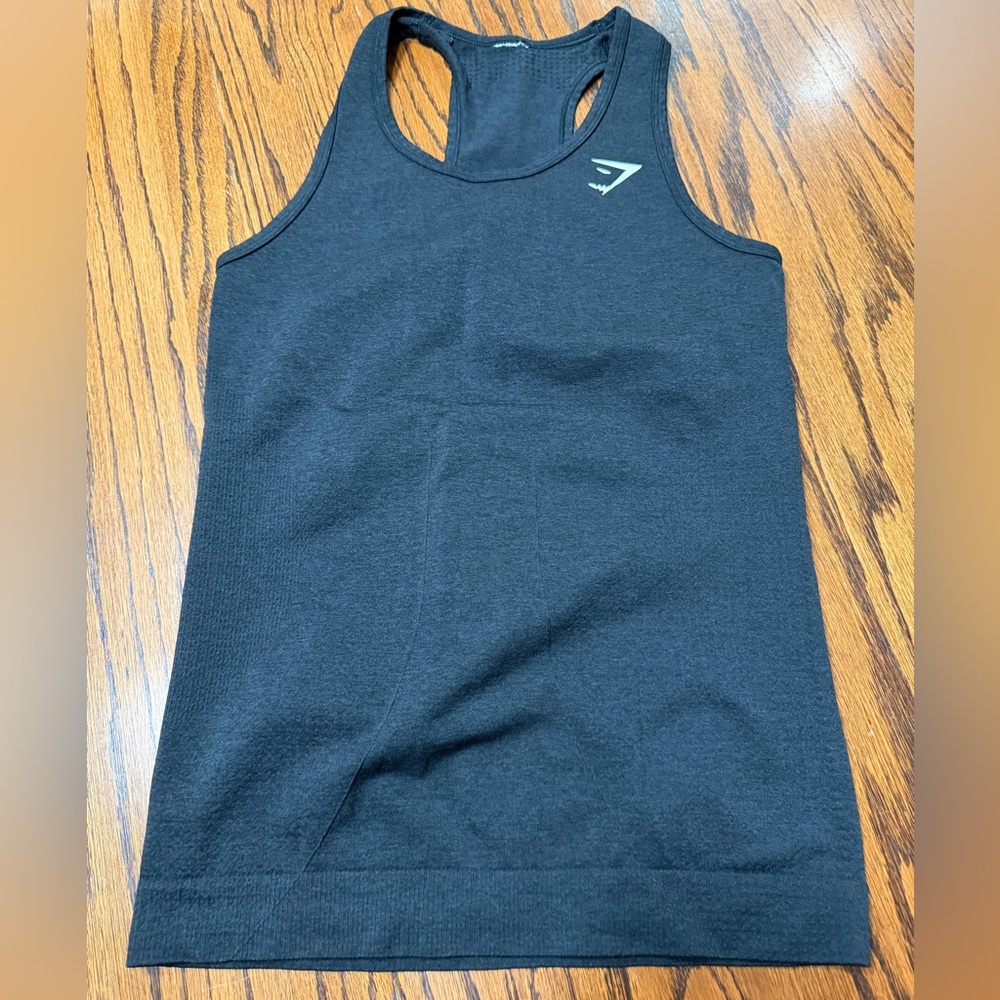 Gymshark Women's S Small Tank Top Seamless Racer Back Charcoal Gray Compression